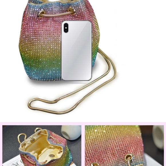 Women's rhinestones party clutch purse - Picture 7 of 13